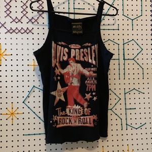ELVIS PRESLEY black tank top, sz XL